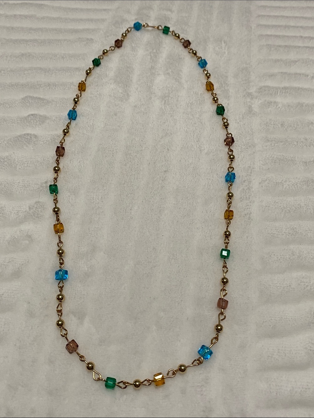 Good Vibes 😎 Only Multi-Color Beaded Gold-Tone Necklace